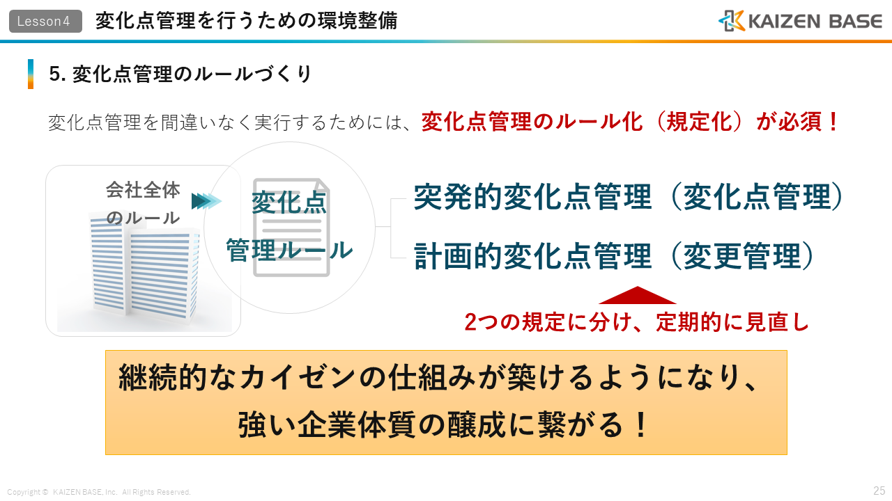 変化点管理を行うための環境整備